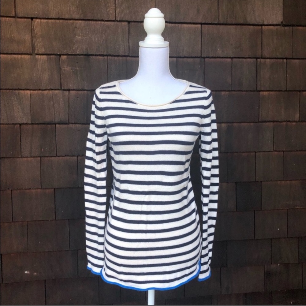 GAP Black and White Striped Long Sleeve Tee
